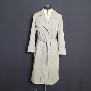 Banana Republic Soft Trench Coat Desert Thyme Tie Around Midi XXSmall